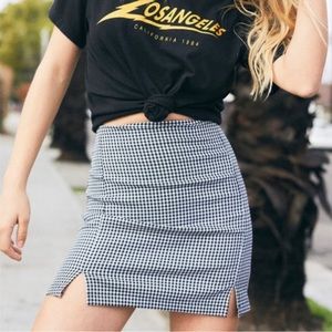 Brandy Melville | Plaid Cara Skirt | Black & White